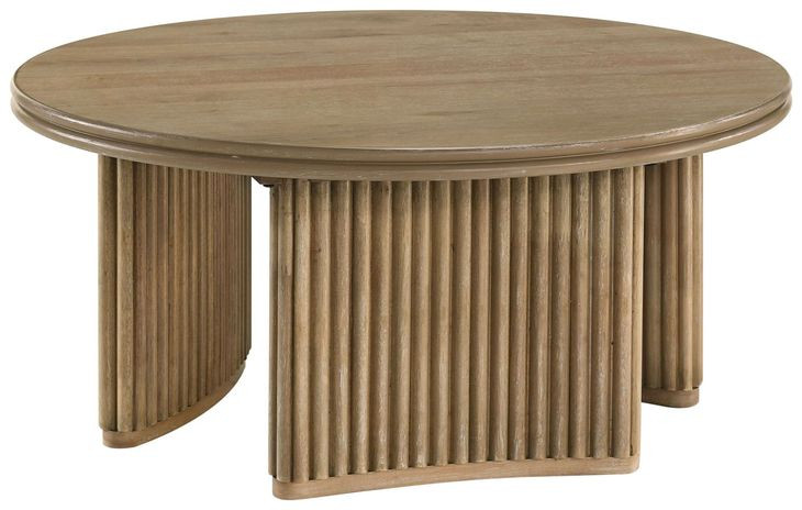 Adina Distressed Light Brown Round Cocktail Table