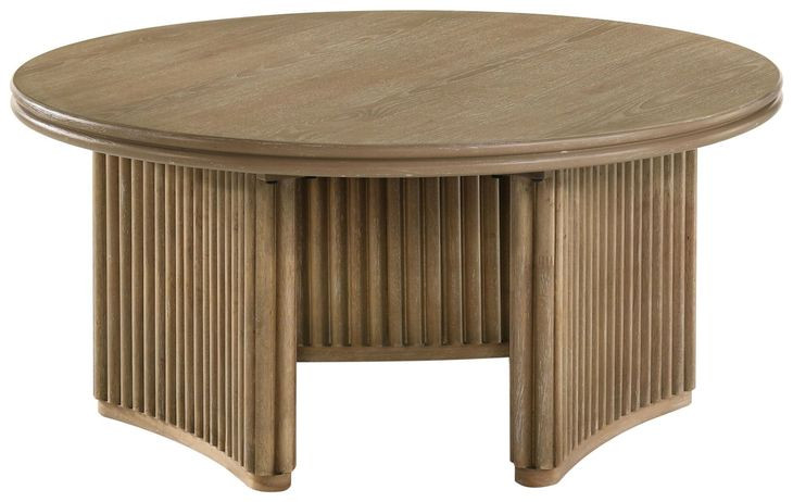 Adina Distressed Light Brown Round Cocktail Table