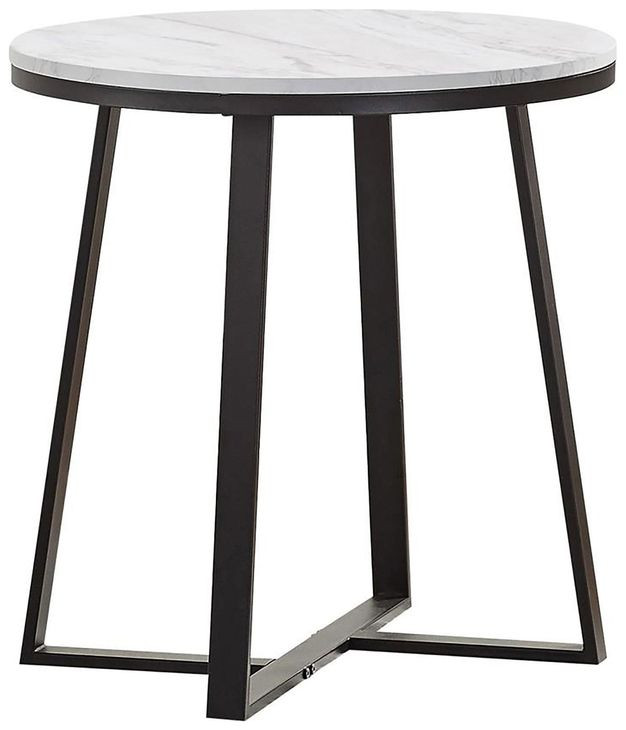 Hugo White And Matte Black End Table