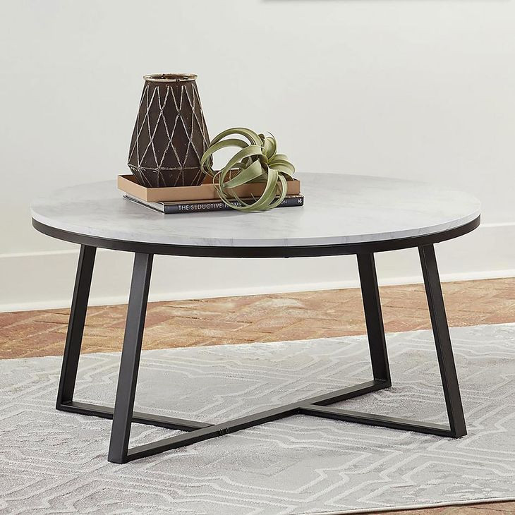 Hugo White And Matte Black Coffee Table 