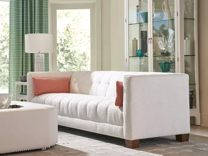 Emilia Kitano White 98" Sofa with Pillows