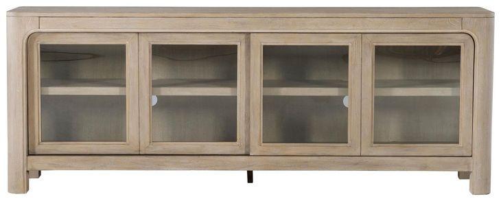 Solano Weathered Mango 71" TV Stand with 2 Glass Doors