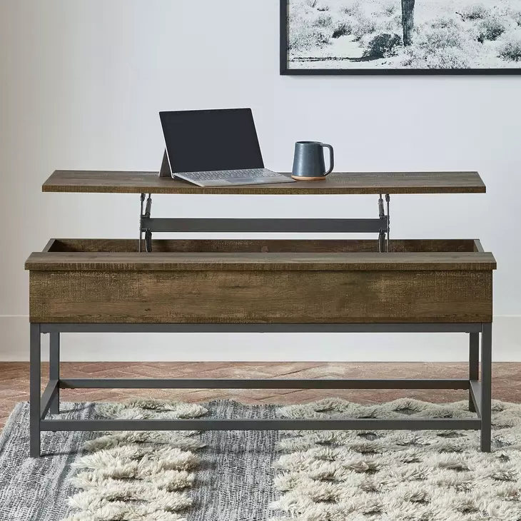 Byers Brown Oak And Sandy Black Coffee Table