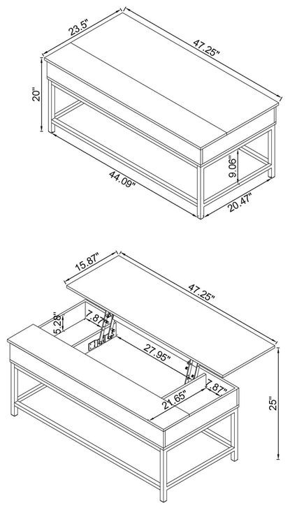 Byers Brown Oak And Sandy Black Coffee Table