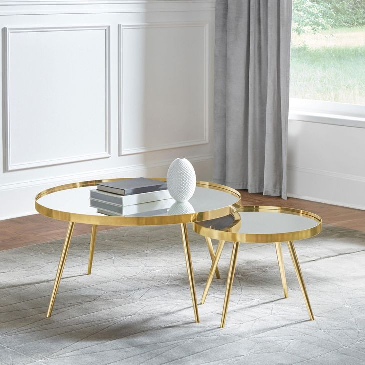 Kaelyn Gold 2 Piece Nesting Coffee Table