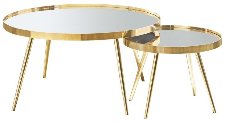 Kaelyn Gold 2 Piece Nesting Coffee Table