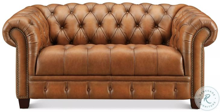 Haworth Saddle Brown Leather 70" Loveseat