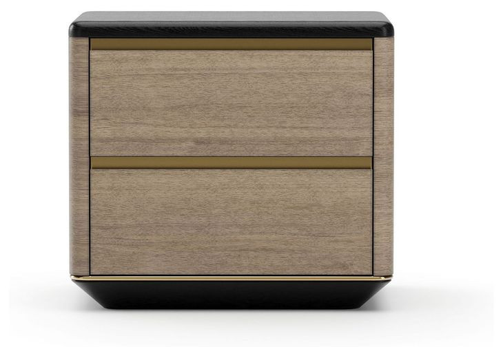 Madera Chocolate Koto Matte and Modern Walnut 2 Drawer Nightstand