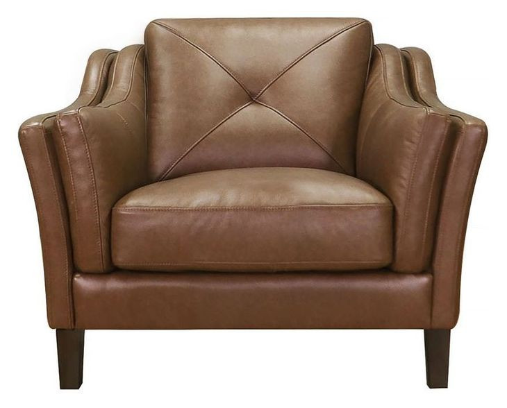 Cassie Latte Leather Upholstered Lounge Chair