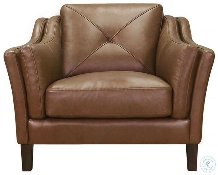 Cassie Latte Leather Upholstered Lounge Chair