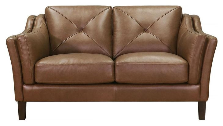 Cassie Latte Leather 62" Loveseat