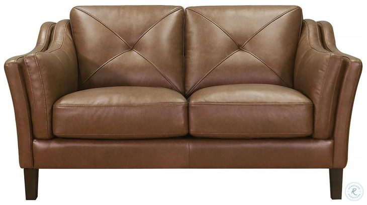 Cassie Latte Leather 62" Loveseat