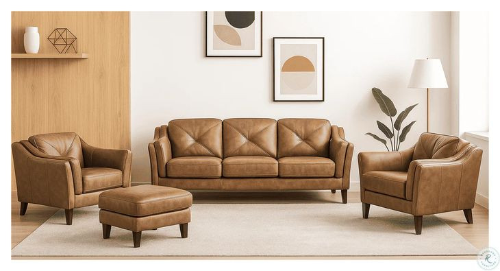 Cassie Latte Leather Upholstered Lounge Chair