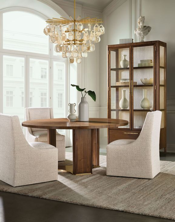 Eleana Medium Brown 2 Glass Door Display Cabinet with LED