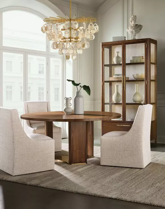 Eleana Medium Brown 66" Round Dining Table