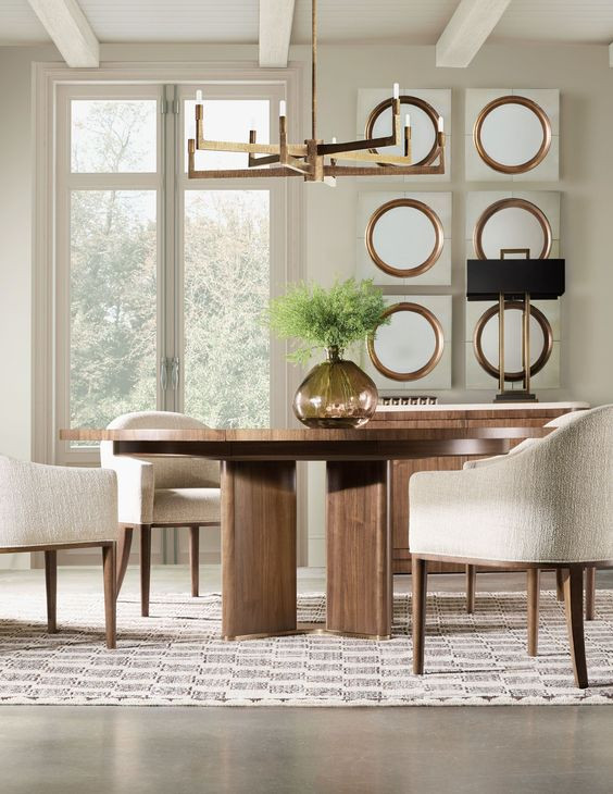 Eleana Medium Brown Extendable Oval Dining Table