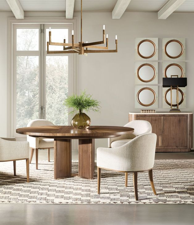 Eleana Medium Brown Extendable Oval Dining Table