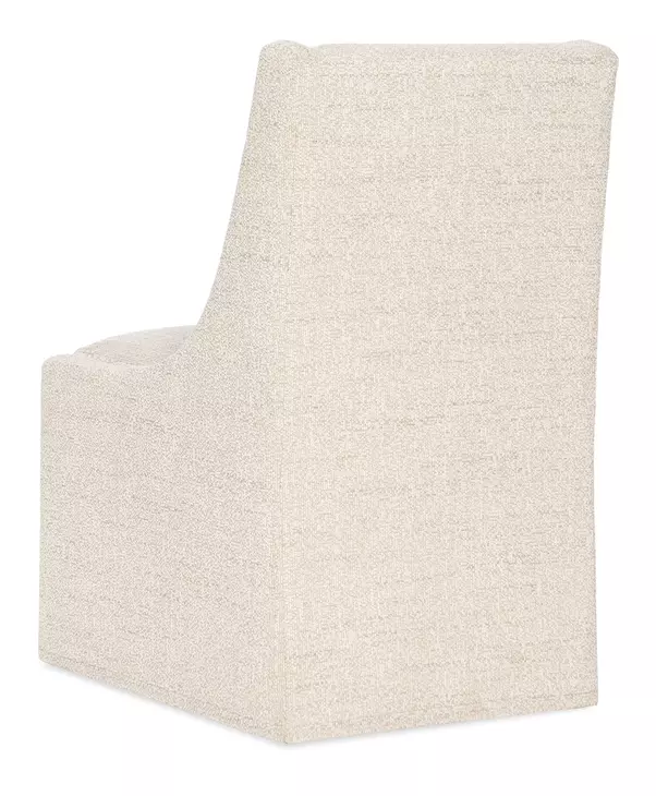 Solara Beige Upholstered Side Chair with Casters