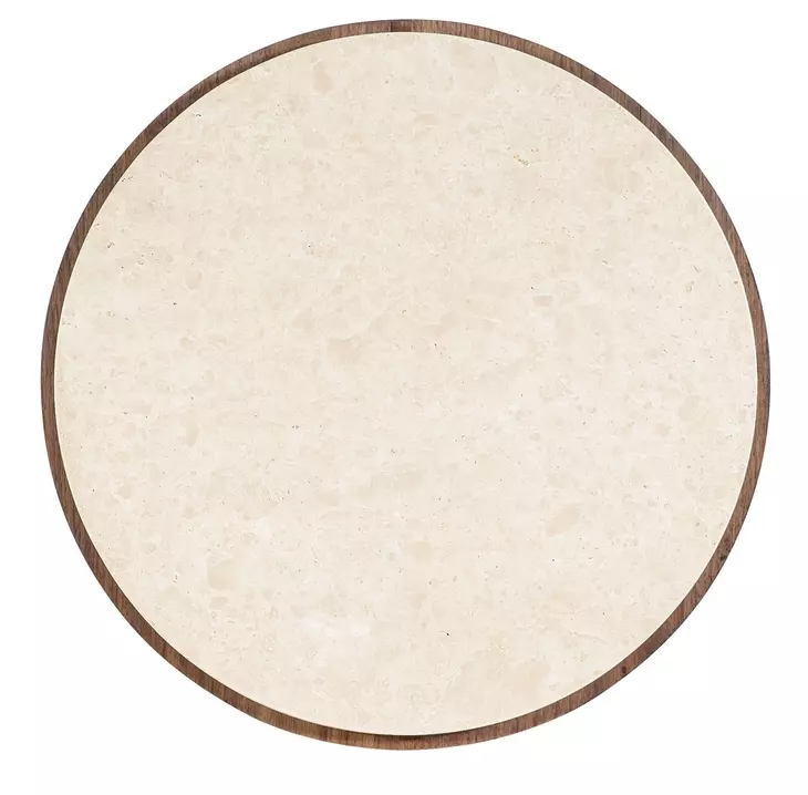 Solara Medium Brown and Beige Round 22" Marble Top End Table