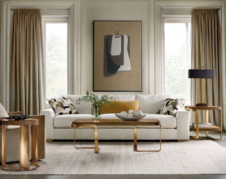 Eleana Medium Brown and Gold Rectangular End Table