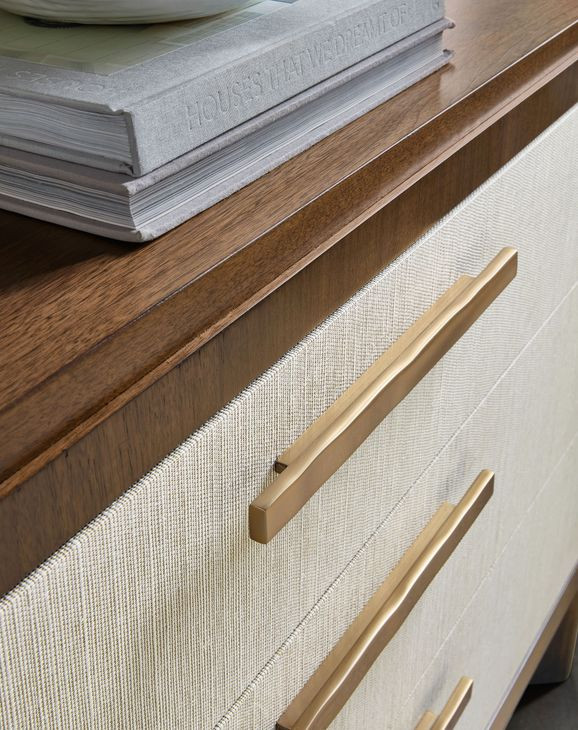 Eleana Medium Brown and Cream 3 Drawer Accent Chest