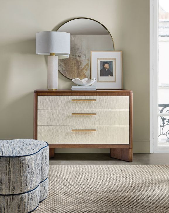Eleana Medium Brown and Cream 3 Drawer Accent Chest