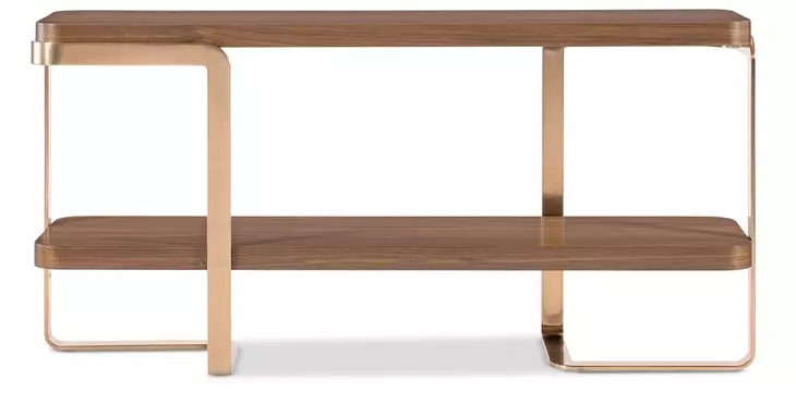 Solara Medium Brown and Gold 72" Console Table