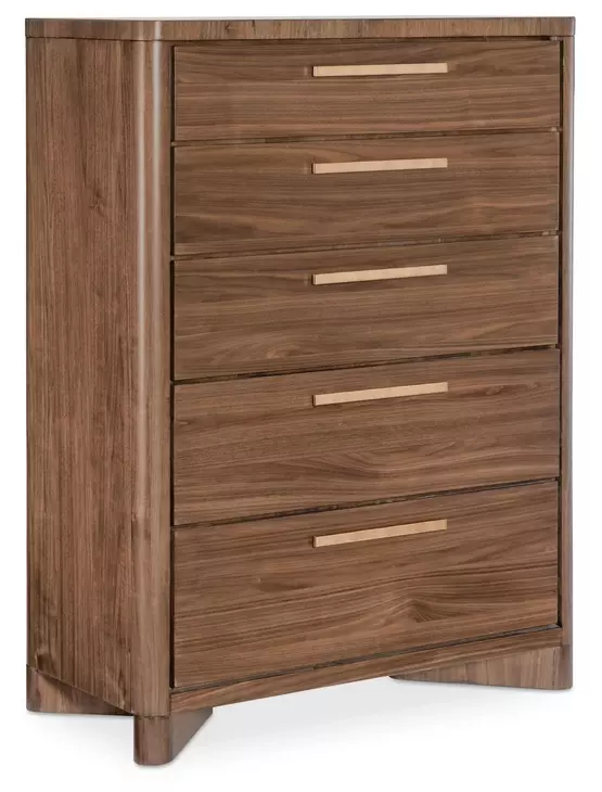 Solara Medium Brown 5 Drawer Chest
