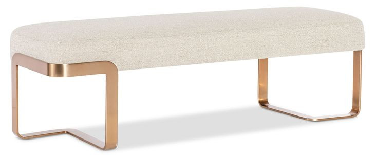 Eleana Beige Upholstered 59" Bed Bench