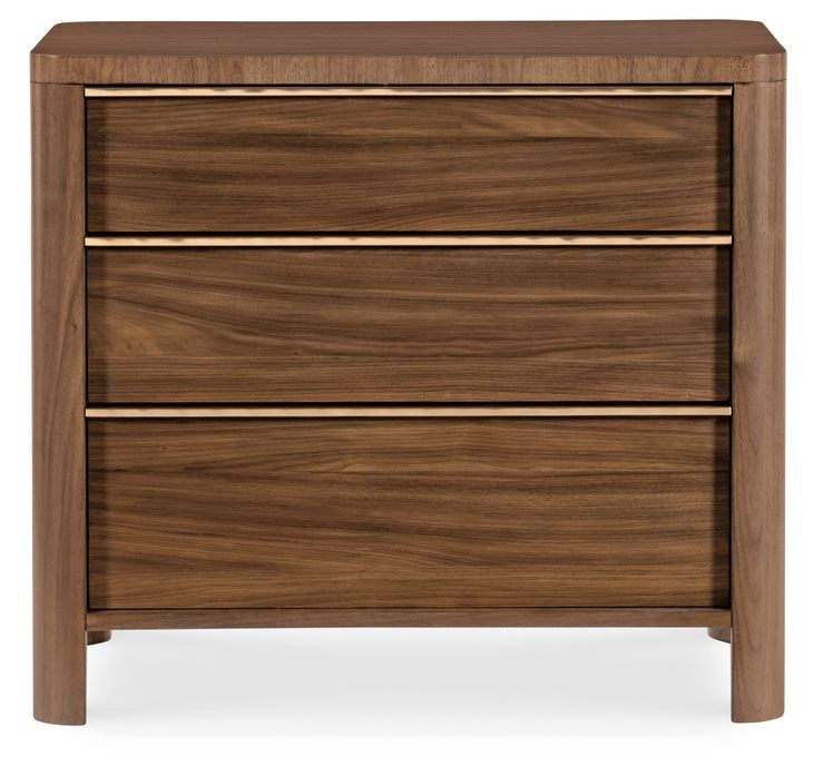 Eleana Medium Brown 3 Drawer Nightstand with Integrated Charging