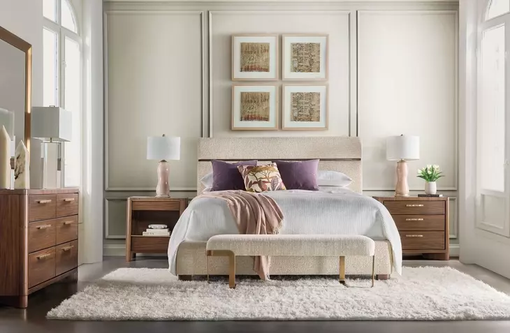 Solara Beige Upholstered Panel Bedroom Set