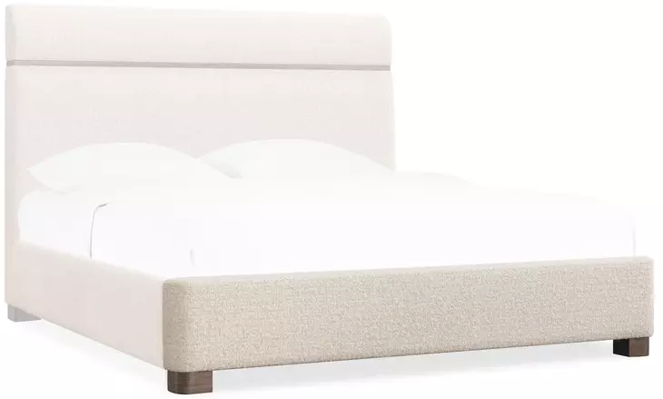 Solara Beige Upholstered California King Panel Bed