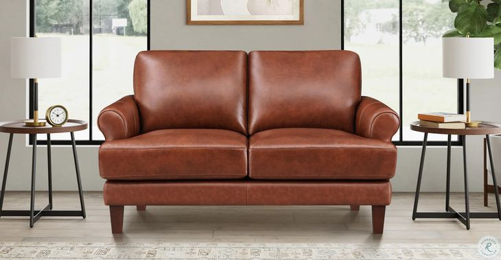 Soleil Brandy Leather 58" Loveseat