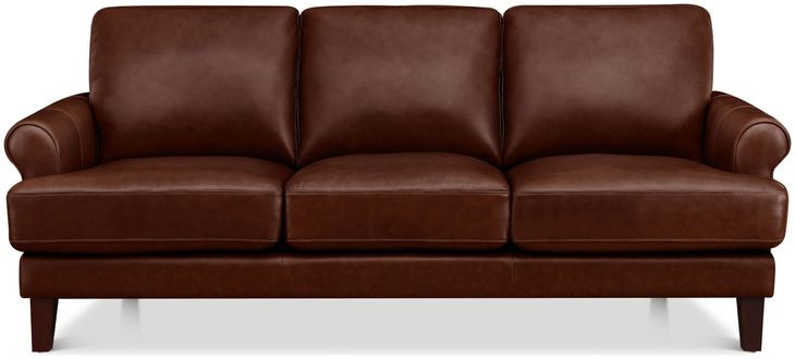 Soleil Brandy Leather 80" Sofa