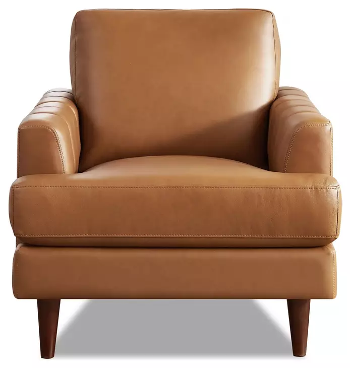 Ada Cognac Leather Upholstered Lounge Chair