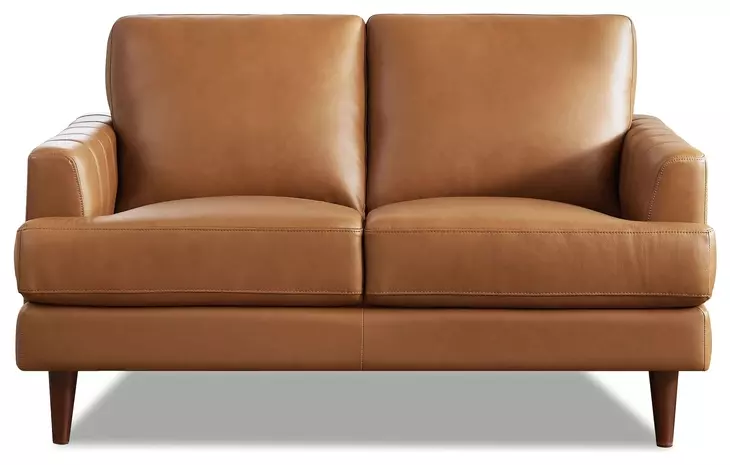 Ada Cognac Leather 57" Loveseat