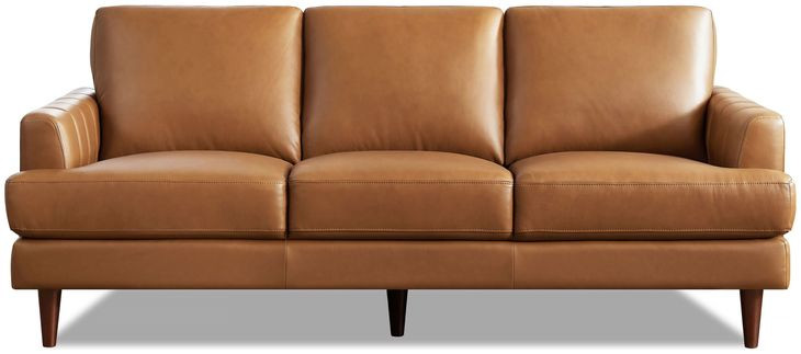 Ada Cognac Brown Leather Living Room Set