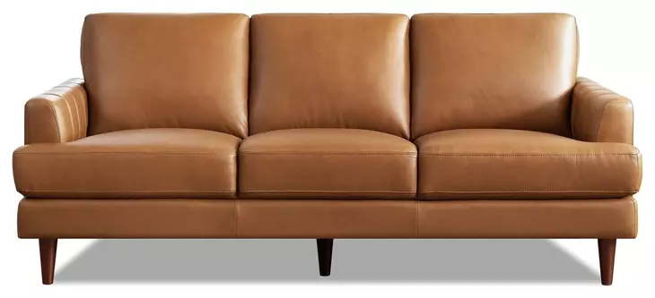 Ada Cognac Leather 80" Sofa