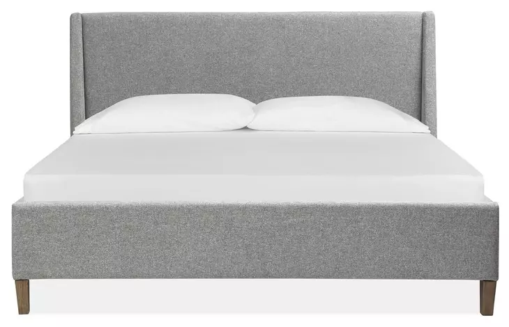 Lindon Belgian Wheat and Gray Queen Upholstered Panel Bed
