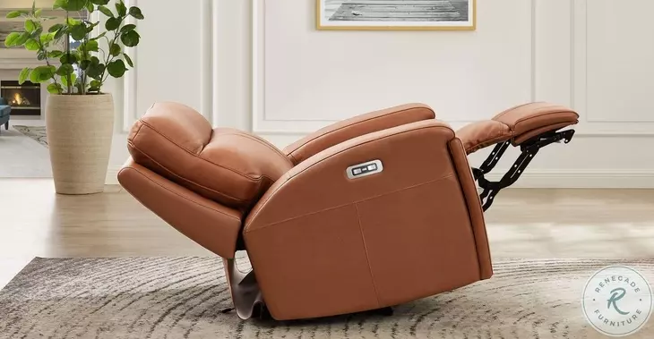 Varden Nutmeg Top Grain Leather Zero Gravity Power Recliner with Power Headrest