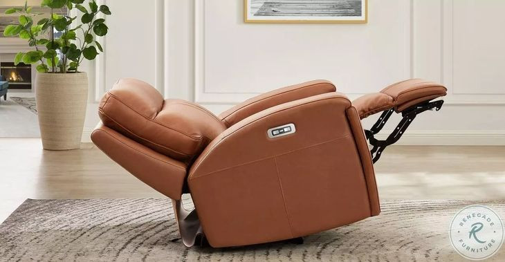 Varden Nutmeg Leather Zero Gravity Power Recliner with Power Headrest and USB Charging