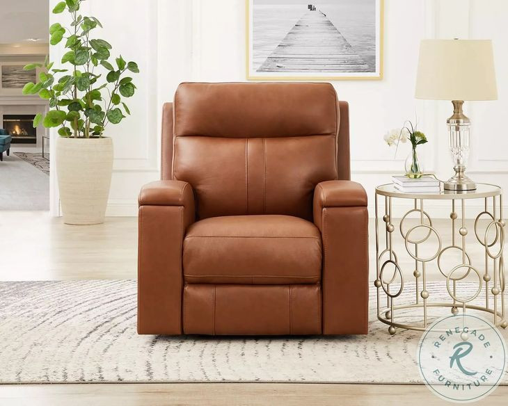 Varden Nutmeg Leather Zero Gravity Power Recliner with Power Headrest and USB Charging