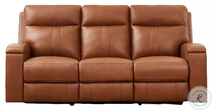 Varden Nutmeg Leather 86" Zero Gravity Power Reclining Sofa with Power Headrest and USB Charging