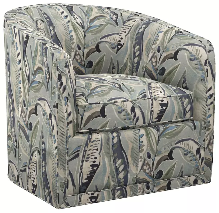 Los Altos Colton Botanical Blue Upholstered Swivel Chair
