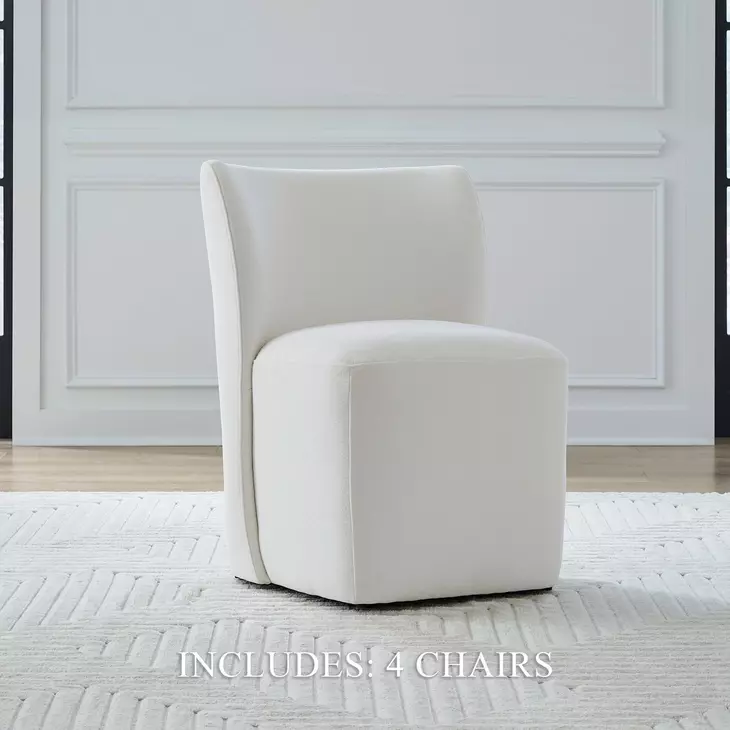 Dining Studio Ivory Upholstered Dining Chair Set of 4