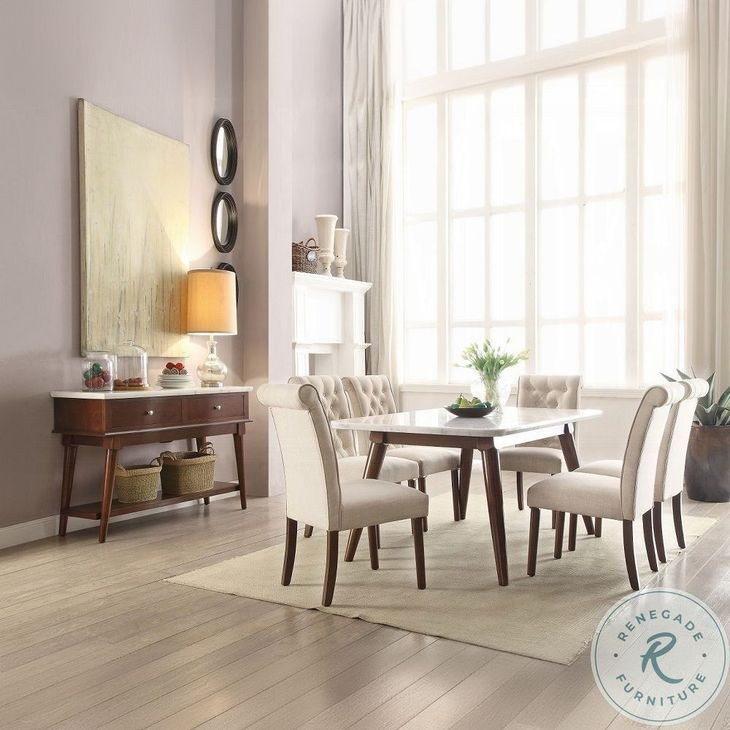 Gasha Beige Linen Side Chair Set of 2