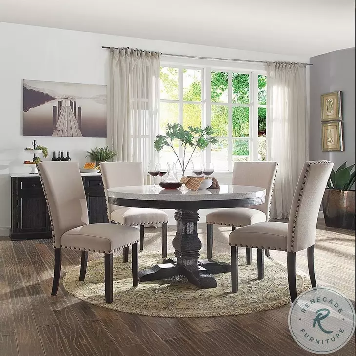 Nolan Linen Oak Side Chair Set of 2