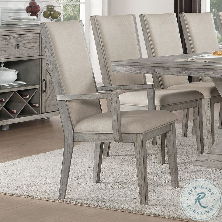 Rocky Gray Oak Arm Chair Set of 2