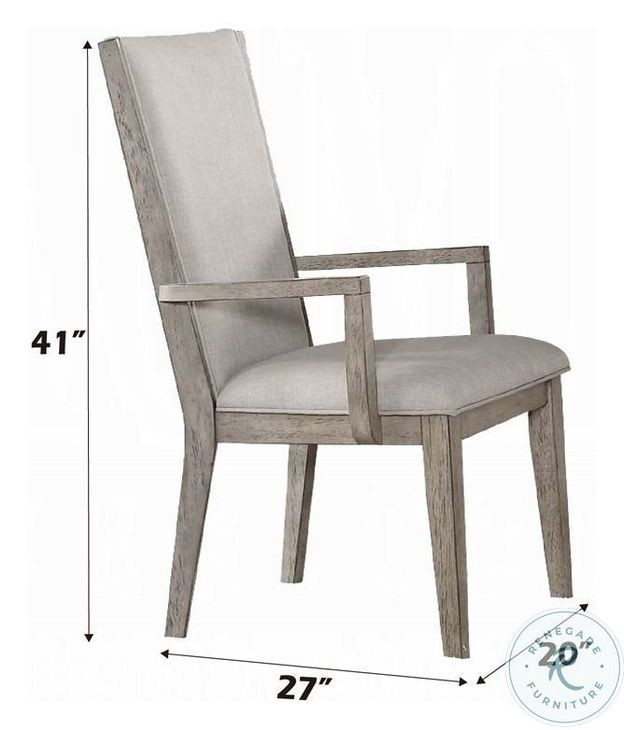 Rocky Gray Oak Arm Chair Set of 2
