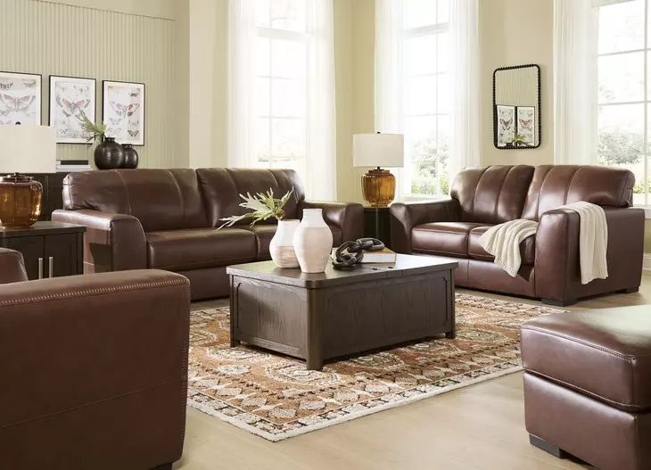 Creazzo Canyon Leather 95" Sofa